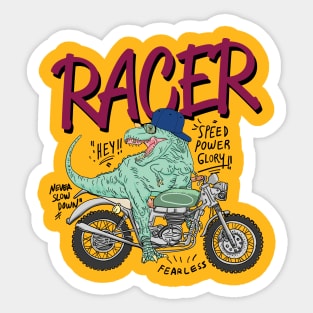 Funny crocodile driving a motorcycle Sticker